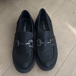 BAMBOO Men's Black Slip-On Loafers